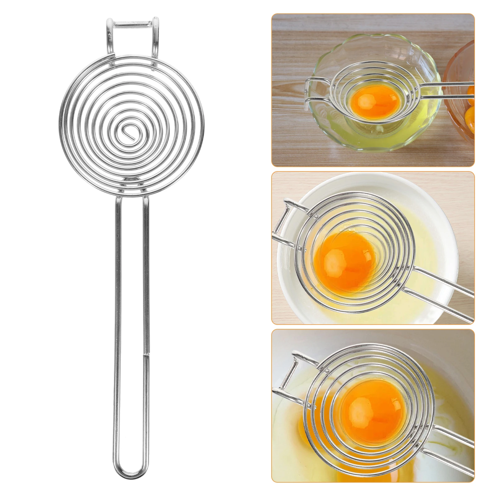 

Stainless Steel Separator Egg Yolk Divider Protein Filtering Tool Smooth Surface Long Lasting Home Egg White Filter