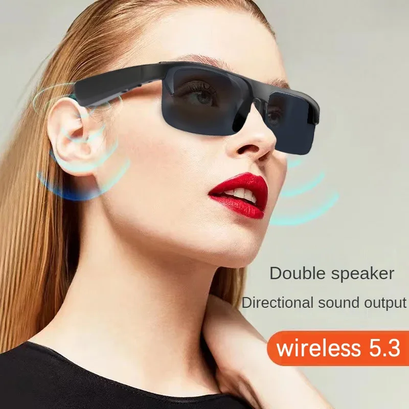 Upgraded smart Bluetooth V5.3 sunglasses, multifunctional sunglasses wireless TWS headphones, black technology for men and women