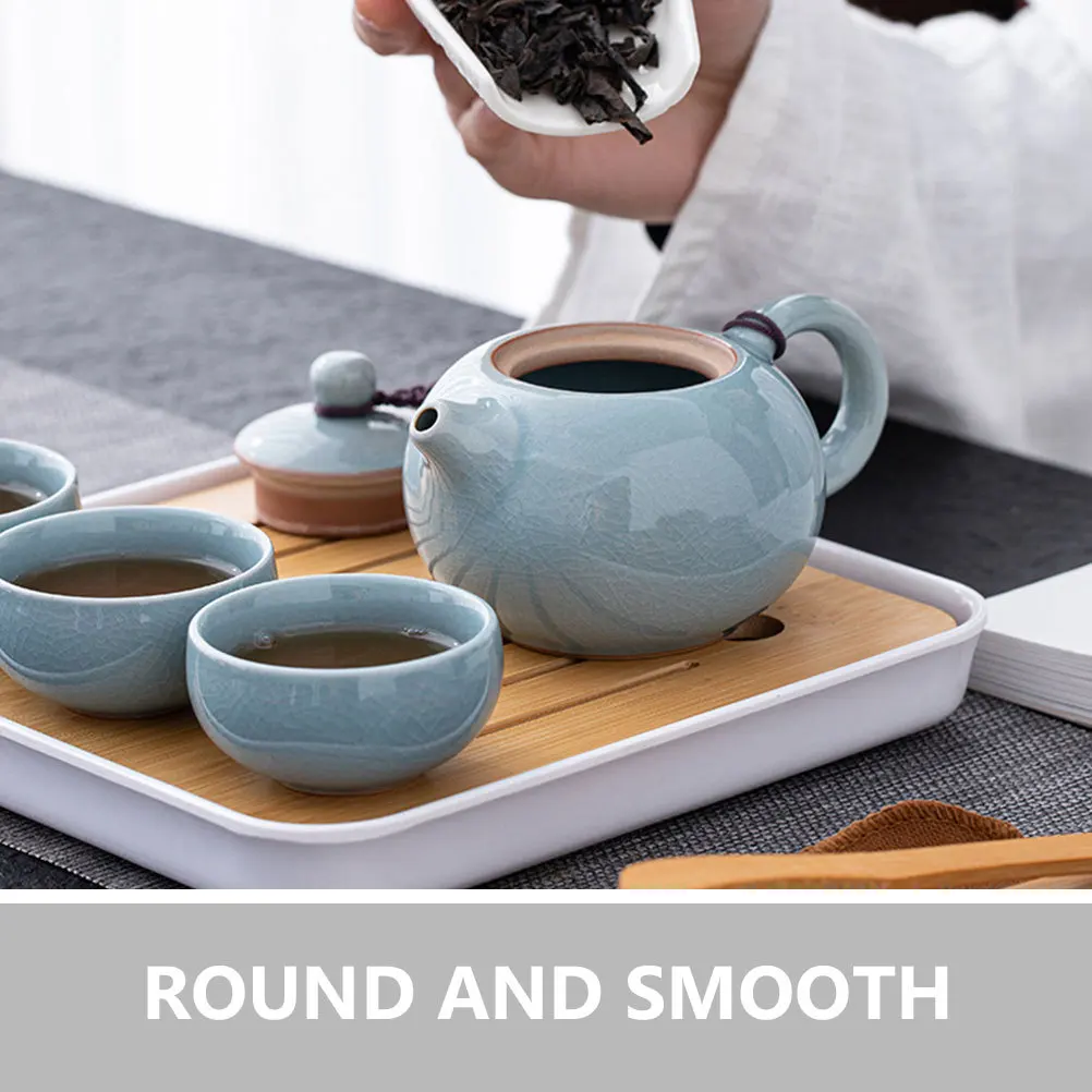 

Retro Ceramic Ice Crack Teapot Round Edges Safe Handle for Family Friends Gift Portable Tea Making Pot Household Teaware