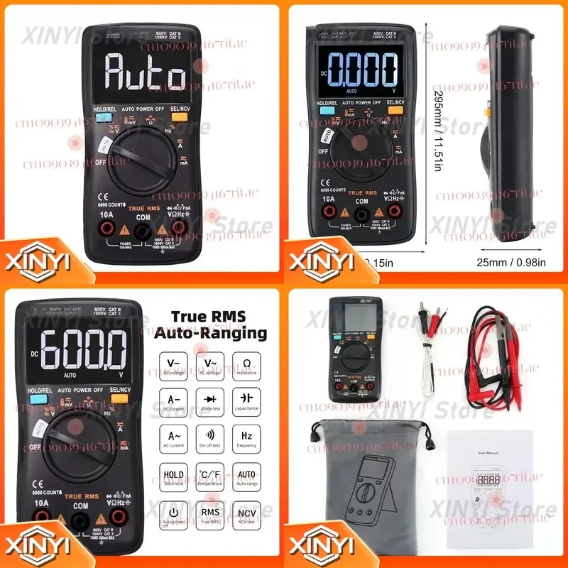 Digital Multimeter Zt102a LCD Display 6000 Words Auto Smart Gear Automatic Range Multimeter