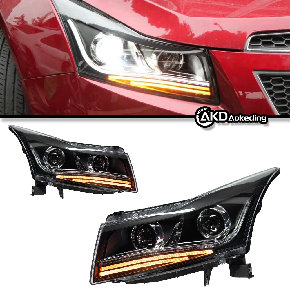 Auto Parts For Chevrolet Cruze Headlights 2009-2014 latest Styling LED Daytime Lights Dual Projector Car Accesorios Modified