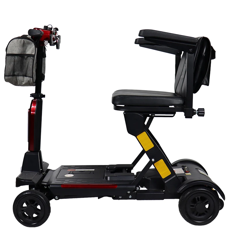 4 Wheel Lightweight Aluminium Remote Control Auto Folding Handicap Mobility Scooter for Elder with 15km Range and 15mph Speed