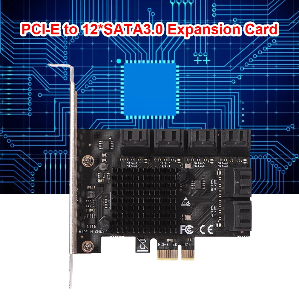 10 Port PCIE Expansion Card PCIe Controller Adapter PCIE Expansion Card SATA 3.0 Controller Adapter 6Gbps for Desktop