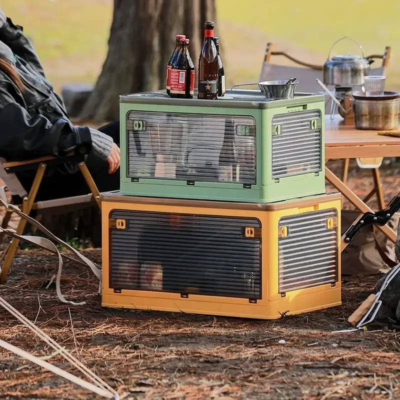 Foldable Storage Box Multi-layer Thickened Trunk Organizer with Lid – Perfect for Camping Picnic Car Storage