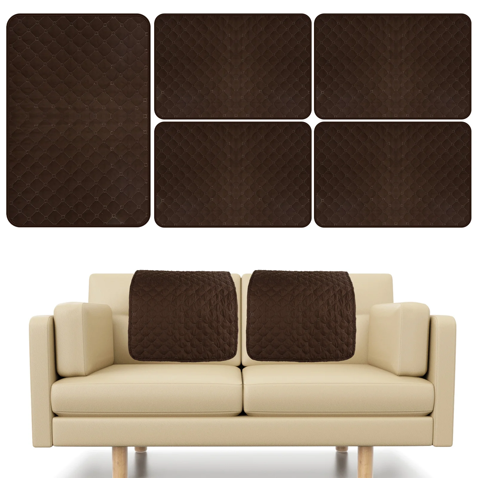 3Pcs Sofa Headrest Cover Soft Polyester Recliner Headrest Protector Wear Resistant Recliner Headrest Cover Anti-Fade Sofa Head