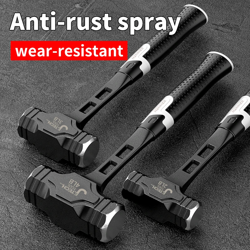 

High Carbon Steel Octagonal Hammer Construction Site Professional Bush Hammer Anti-slip Handle Industrial Grade Hand Tools