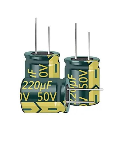 20pcs 50V 220UF Capacitor 10x13MM(0.39x0.51in) High Frequency Aluminum Electrolytic Capacitors for TV, LCD Monitor, Game