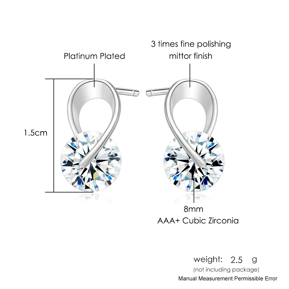 ZHOUYANG Stud Earring For Women Simple Style Cubic Zirconia Rose Gold Color Silver Color Party Daily Fashion Jeweley KAE070