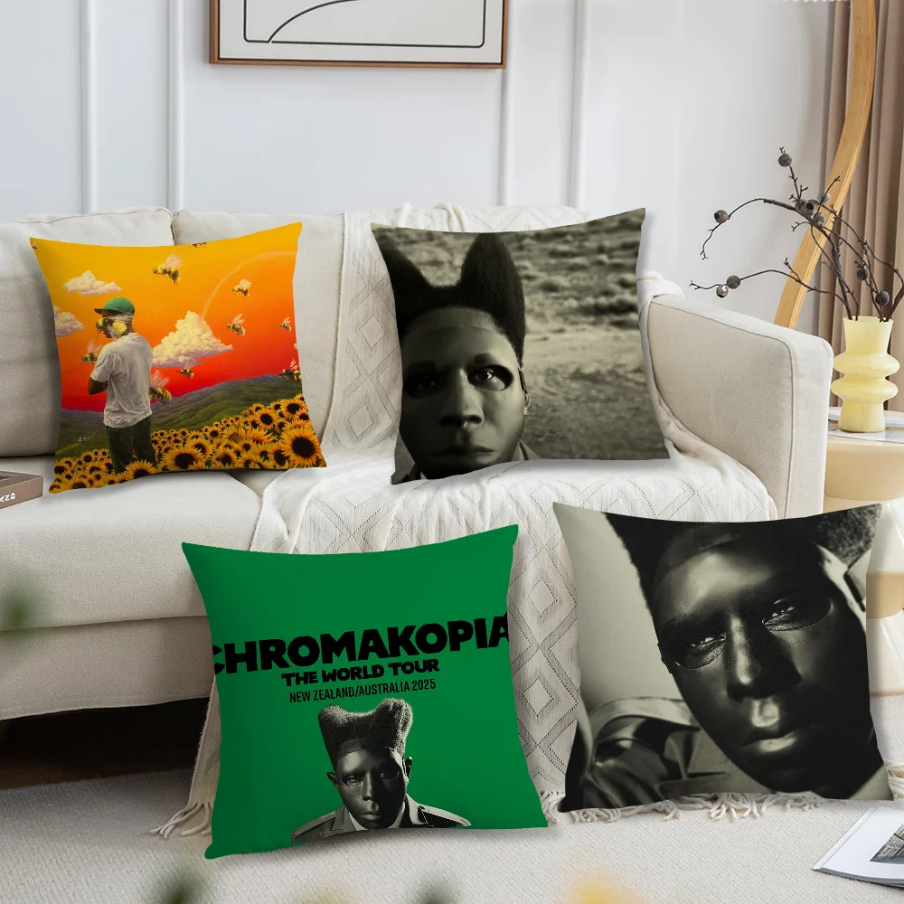 T-Tyler the C-Creator Chromakopia Pillow Case Fan Style Square Home Decor Cushion Cover Design Printed