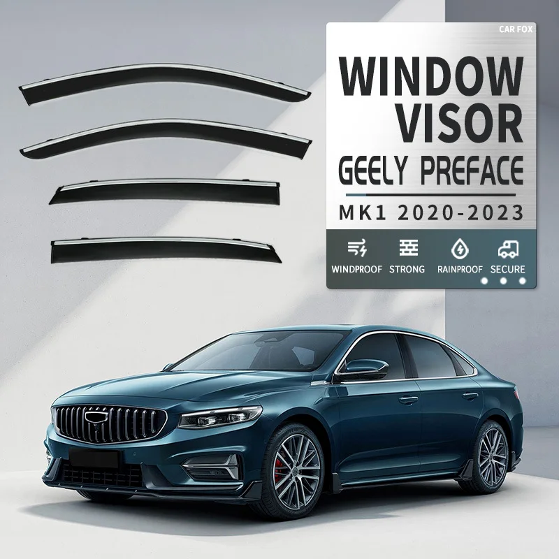 For GEELY Preface 2022-2023 Window Vent  Ventvisor Wind Deflectors Visors Rain Guard Shades Visor