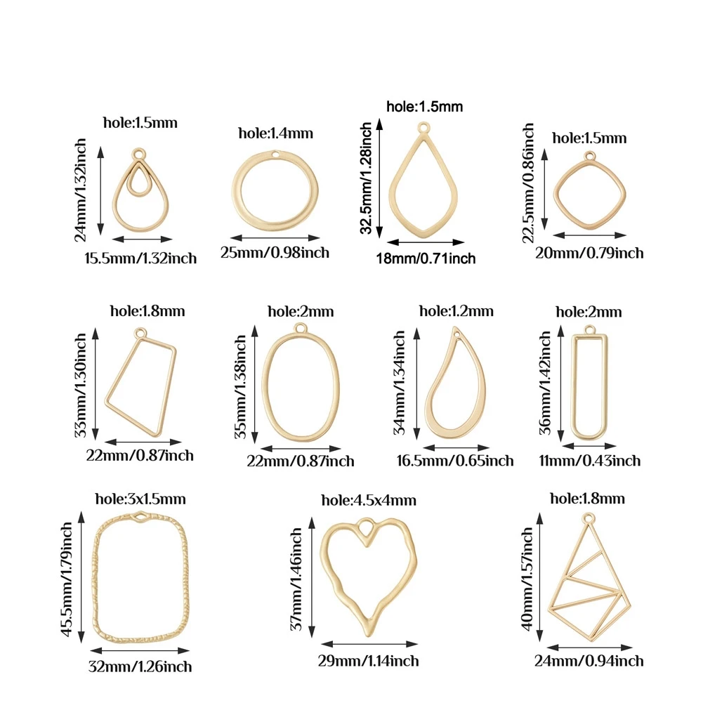 5-10 Stück Legierung Open Back Lünette Anhänger Geometrische Hohlrahmen Charms für DIY UV Harz Gepresste Blume Ohrringe Schmuckherstellung