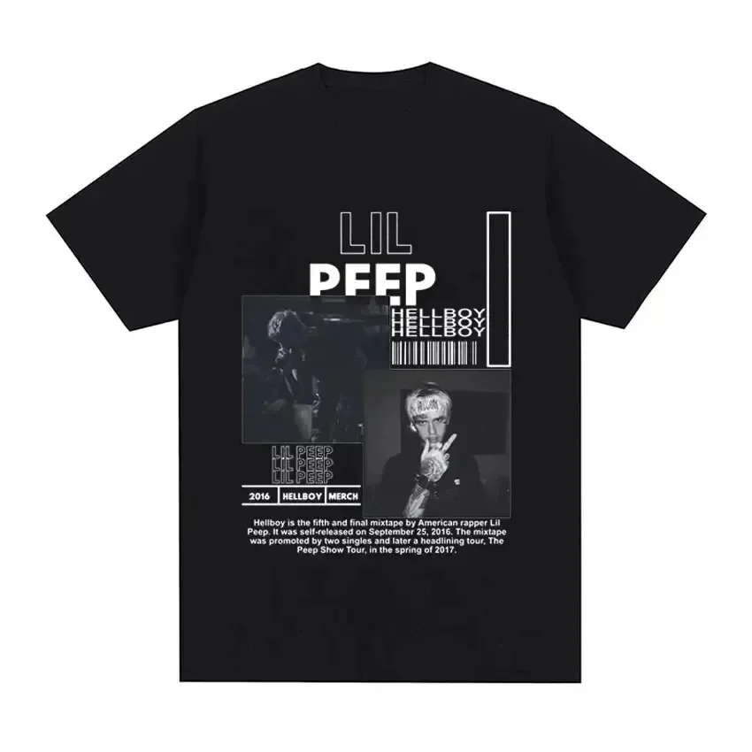 New Rapper Lil Peep T-Shirt Hell Boy Crybaby Hip Hop Rap T-Shirt Summer Men's Women Aesthetic Oversized Cotton Tee Shirt