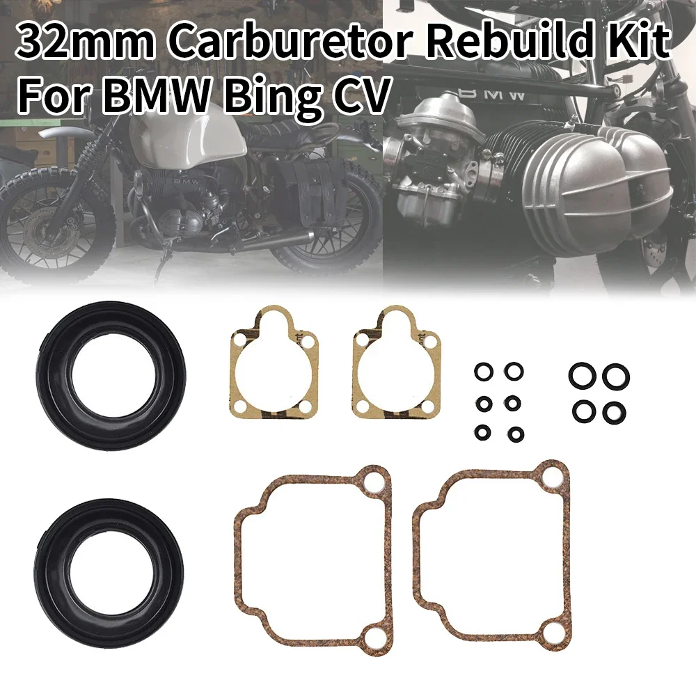 32mm Carburetor Rebuild Kit For BMW Bing CV Carb Airhead R65 R75 R80 R90 R100 1/3/5 SET