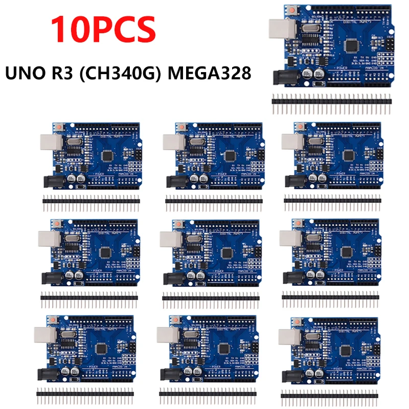 1-10 buah UNO R3 resmi (CH340G) MEGA328P Chip untuk Arduino UNO R3 + USB/TYPE-C kabel ATMEGA328P-AU papan pengembangan 16Mhz