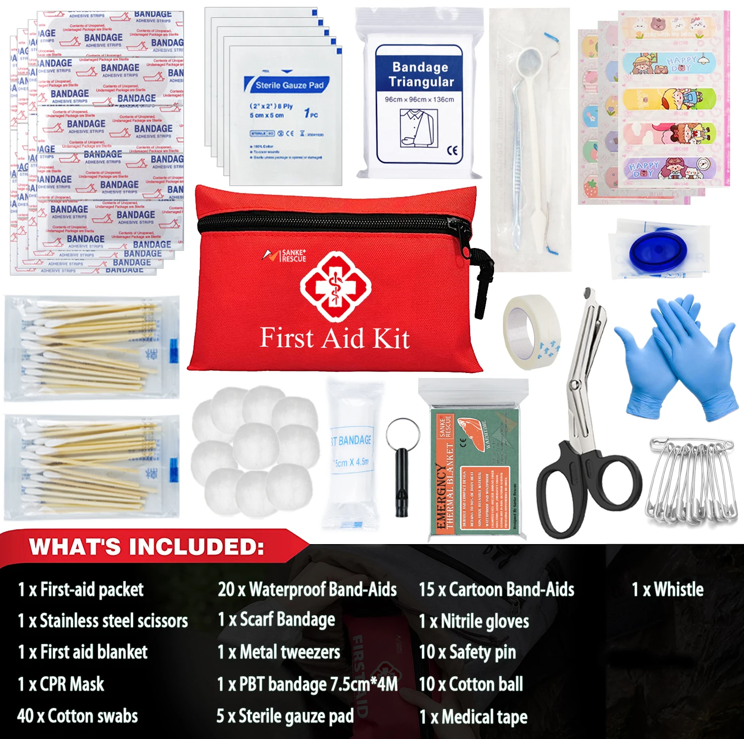 26-330 Piece First Aid Kit All-Purpose Tactical Emergency Kit In The Car Military Acessories Survival Kits Camping Medical Bag