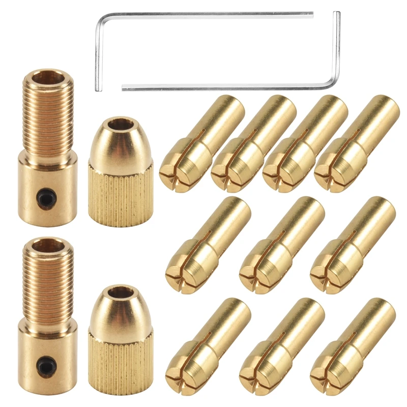 ABNG 14 ظرف مثقاب كهربائي صغير 0.5-3 مم مطحنة كهربائية ظرف نحاسي مجموعة مثقاب عزم الدوران الصغير (مفتاح ربط سداسي)