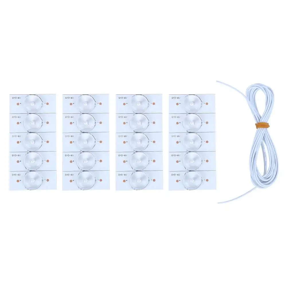

20PCs SMD Light Bead Fiberglass Optical Lens Filter 6V for tv Repair Replacement Parts