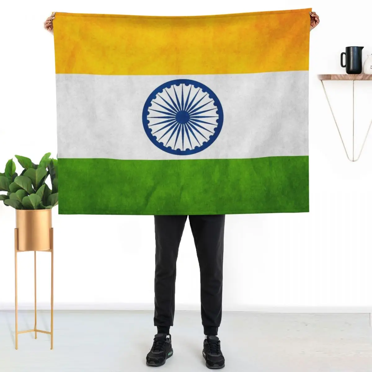 

India Indian Flag National Flag of India Throw Blanket Thin Soft Blanket for Summer Night Sleeping