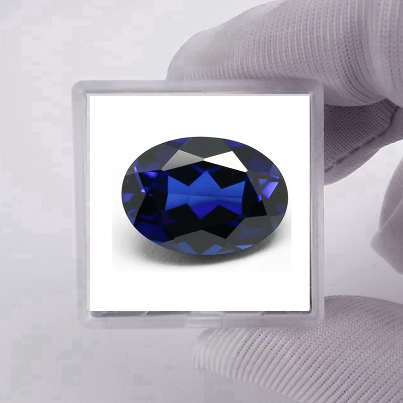 

Large Pretty Test Blue Sapphire Oval Faceted Cut Loose Gemstone for Jewelry Making/Collection/Gift/Setting Mohs Hardness Gems