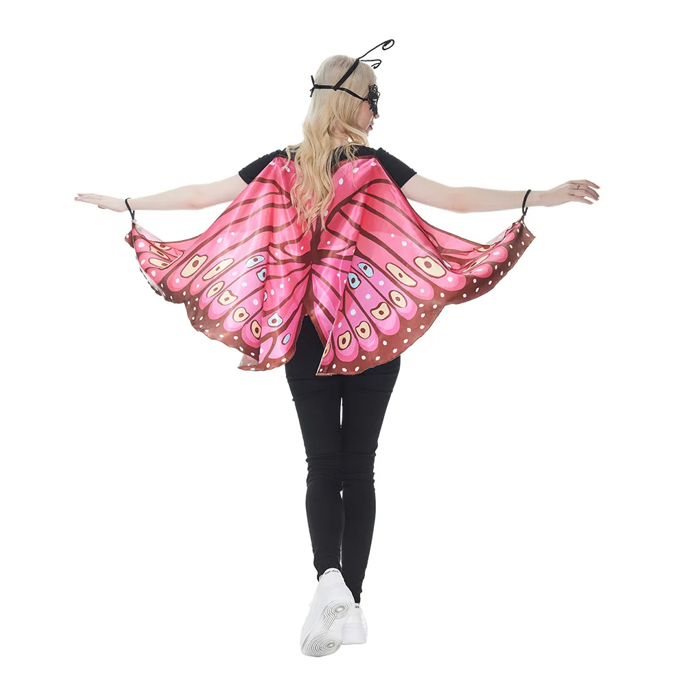 Halloween Butterfly Cape Cosplay Costume Animal Shawl Pink Red Cosplay Outfit Dress Activities Suit for Men Women Dance