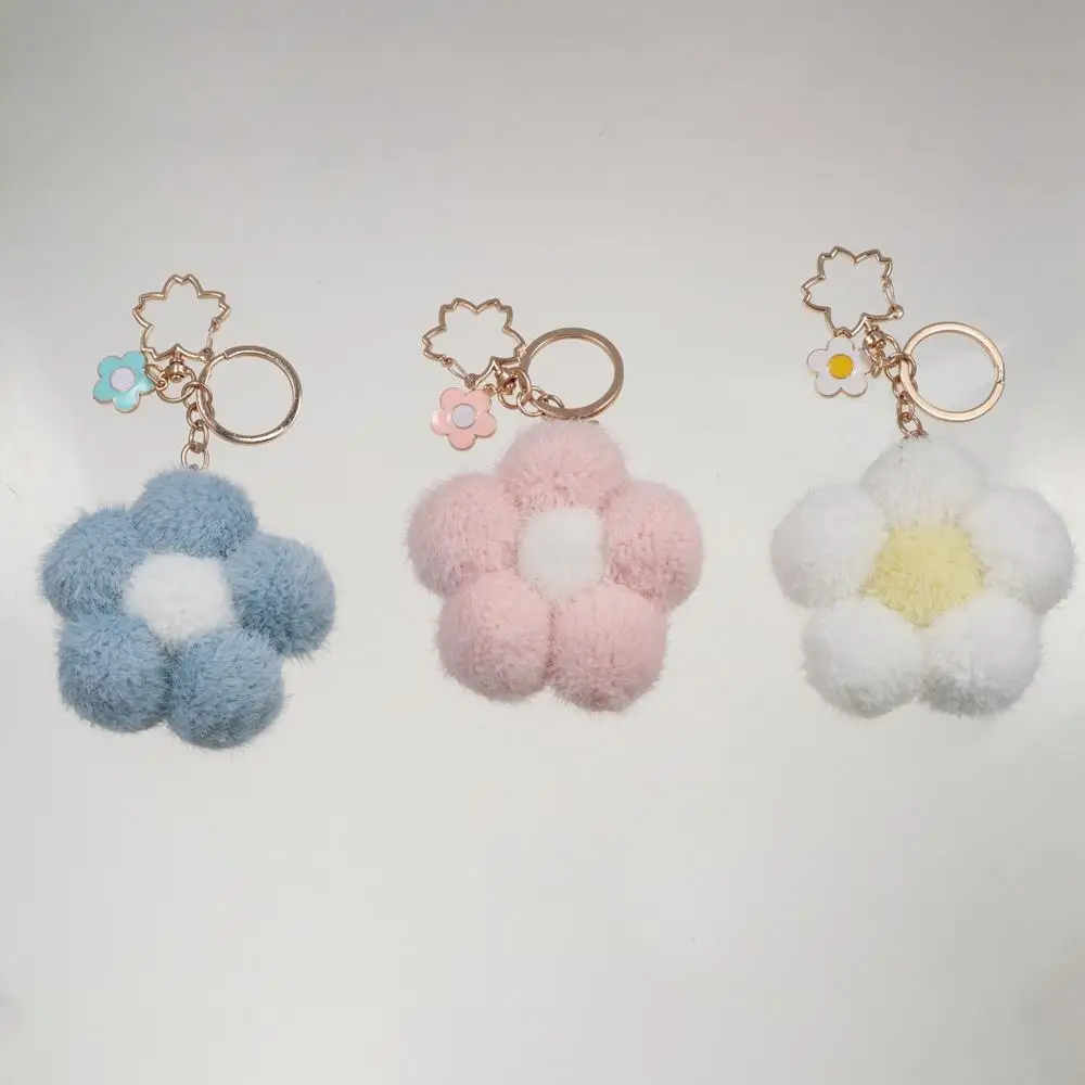 Décoration de sac en peluche, boucle de clé, pendentif de sac en peluche, jouet en peluche, breloques de sac à dos, pendentif en peluche de dessin animé, porte-clés fleur