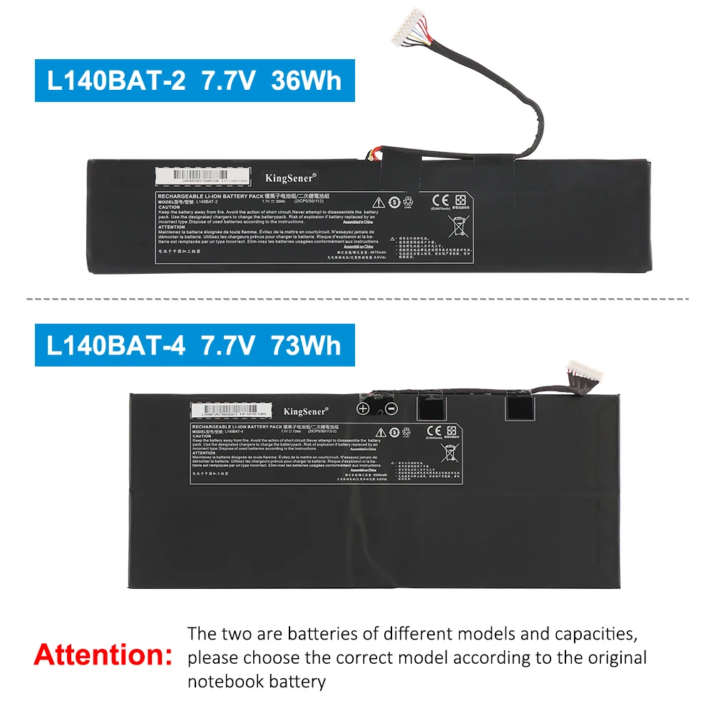 KingSener L140BAT-2 Battery For Thunderobot 911 MixBook Air,For GigabyteRC14,L140BAT-4 Battery For Metabox ns50mu 2ICP5/50/112-2