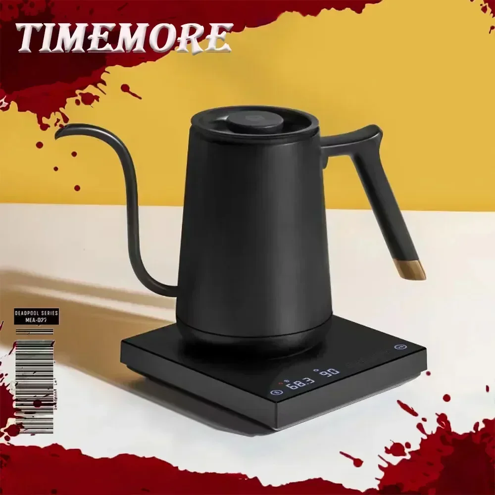 Timemore 스마트 생선 전기 붓기 주전자, 미세 입 온도 제어, 맞춤형 핸드 브루 커피 포트 선물, 600ml 220v