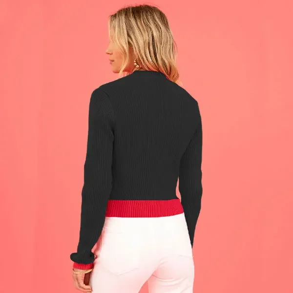 2024 Winter New Product Valentine's Day Love High Neck Knitwear Foreign Trade Pullover Bottom Sweater for Women SFC20-3