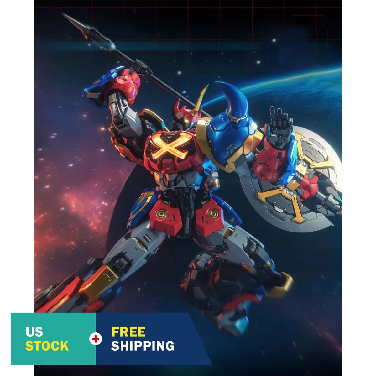 

[Доставка из США] HiPlay MOSHOWTOYS: Трансформируемая фигурка Goshogun из серии Sengoku Majin с подсветкой, литая под давлением