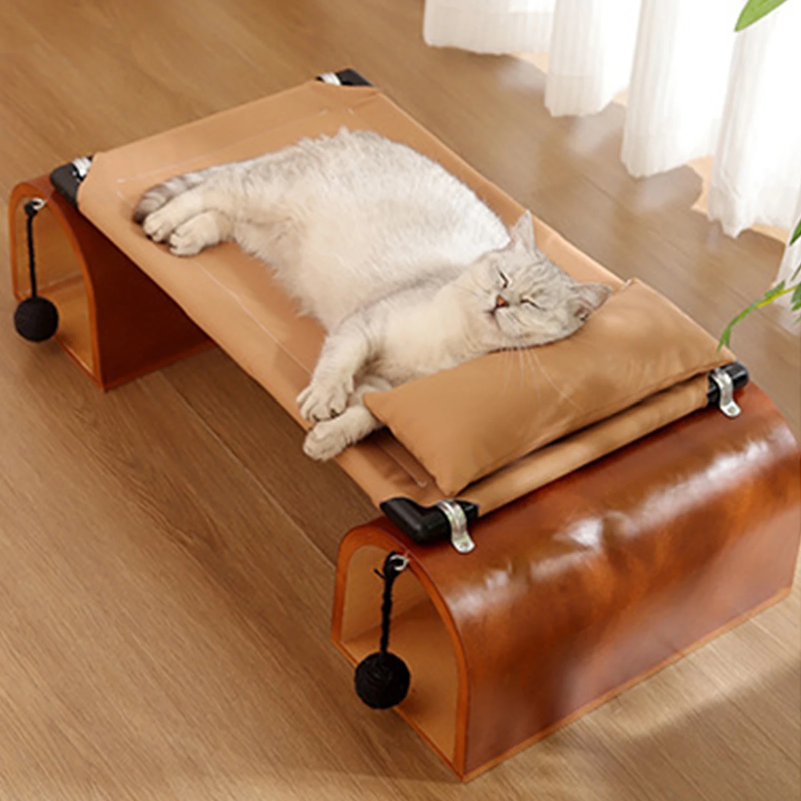 

2-in-1 Tunnel Elevated Cat Bed Pet Sleeping Bed Collapsible Cat Tunnel Bed Supports 15KG Pet Kitten Sofa Bed Toys Cats Supplies