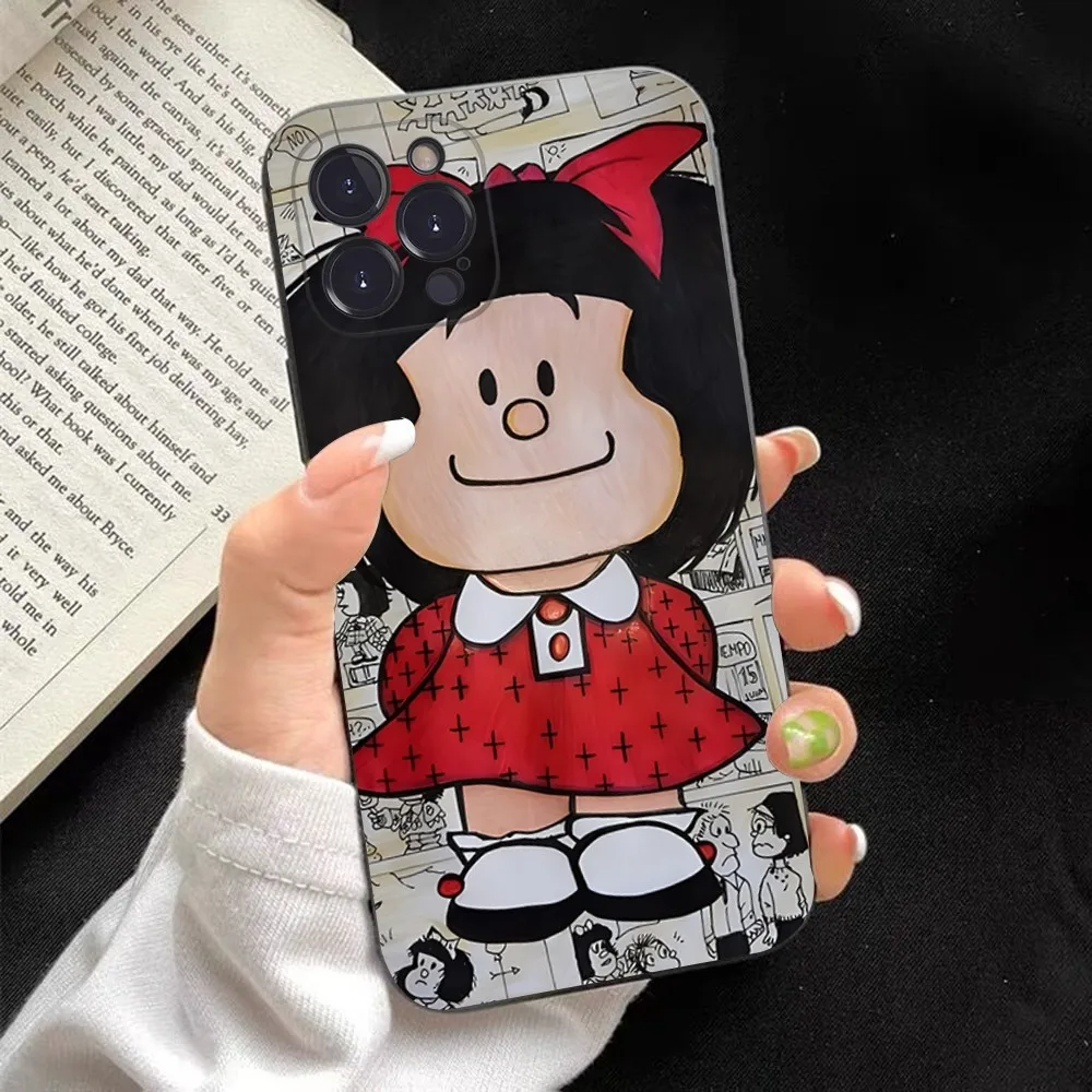 Mafalda Phone Case For iPhone 15 14 11 12 13 Mini Pro XS Max Cover 6 7 8 Plus X XR SE 2020 Funda Shell