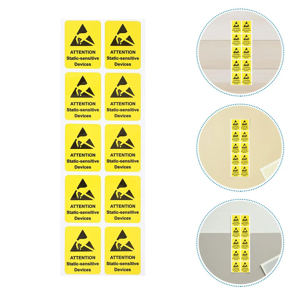 

100 Pcs Anti-static Label Sticker Labels Electrostatic Warning Stickers Do Not Touch Sign Attention Electricity