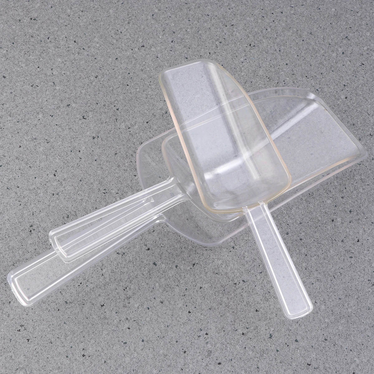 

3Pcs Multi-Purpose Plastic Scoop Clear Ice Scoopers for Sugar Flour Dry Products Birthday Parties Restaurants Simple Home Use