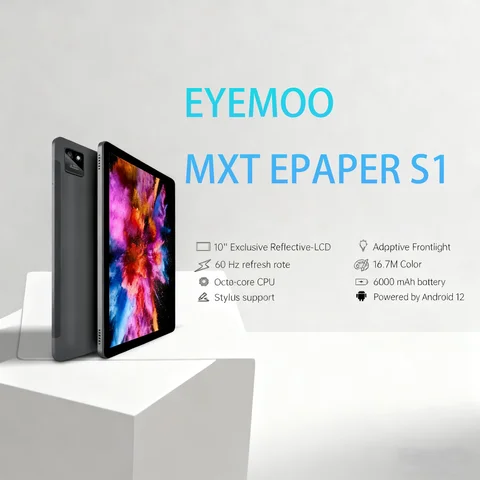 10인치 60Hz 컬러 RLCD 전자종이 전면 조명 전자책 태블릿 6000mAh 배터리 안드로이드 12