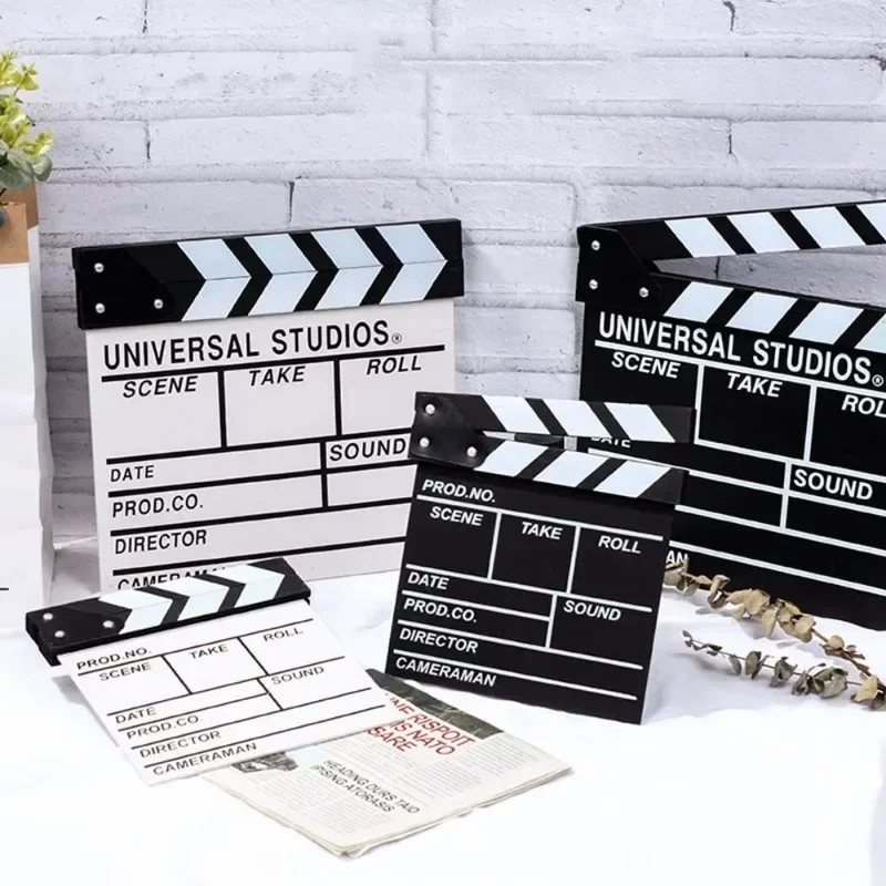 1PC Wooden director video scene clapboard vlog recording recording clapboard TV movie clapboard photography props