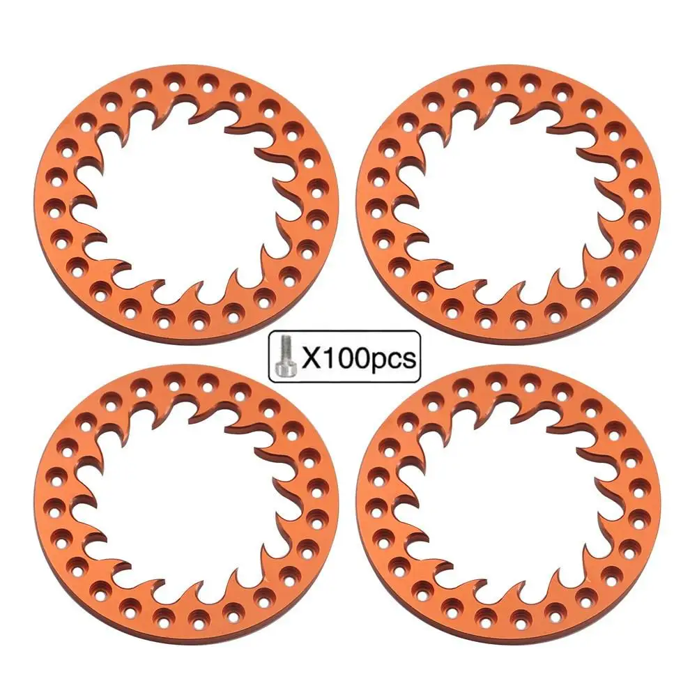 4pcs Aluminum Alloy 1.9 Inch Beadlock Wheel Outer Ring For 1/10 Rc Crawler Axial Scx10 90046 Trax/as Trx4 1.9 Wheel Rims