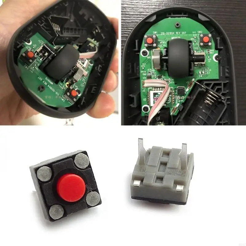 B03C 2Pcs Gaming Mouse Tactile Push Button Switches DIP 2 pin Micro Momentary Tact Switch 6x6x4.3mm 5 Million Clicks