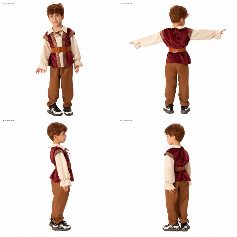 Disfraz Medieval de Campesino, Colonial, Pionero, Ropa de Granjero del Renacimiento, Traje de Pirata, Disfraz de Cosplay Histórico para Halloween y Carnaval