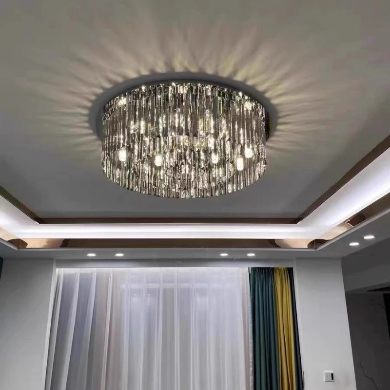 

New Italian Light Luxury Crystal Ceiling Light for Living Room Dining Room Eye Protection Bedroom Hall