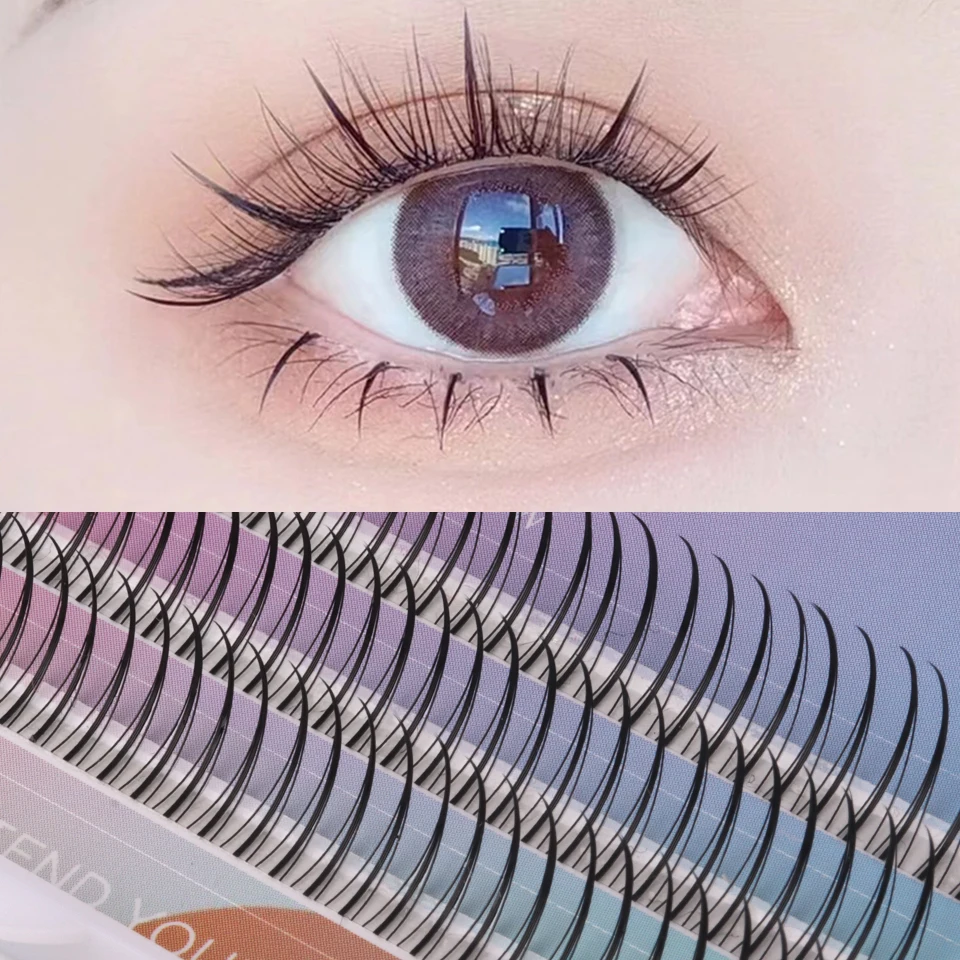 

NEWCOME A/M Shape Professional Makeup Individual Lashes Cluster spikes lash wispy premade russian Natural Fluffy false eyelashes