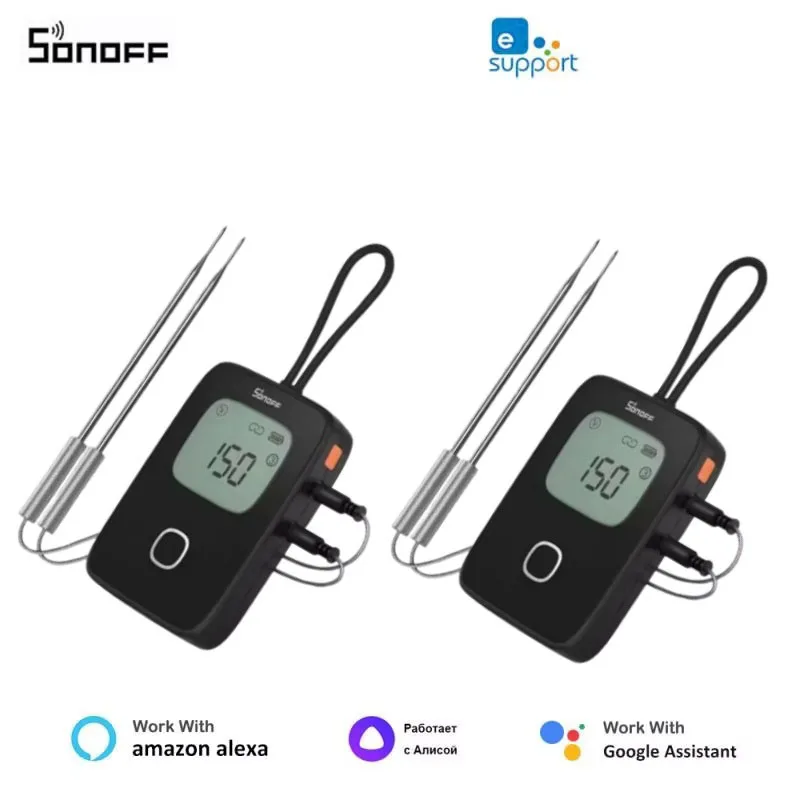 SONOFF BMT01 Wireless BBQ Meat Thermometer Real-Time Temp Chart Timer Reminder Remote Monitoring Temperature Alerts via eWeLink