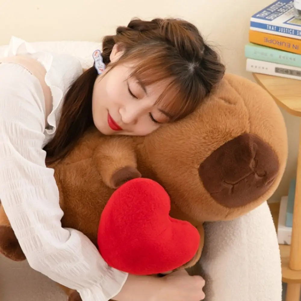

White Wings Simulation Capybara Plush Toy Love Heart Cloth Doll Capybara Turn to Dinosaur Stuffed Doll Soft Cute Doll