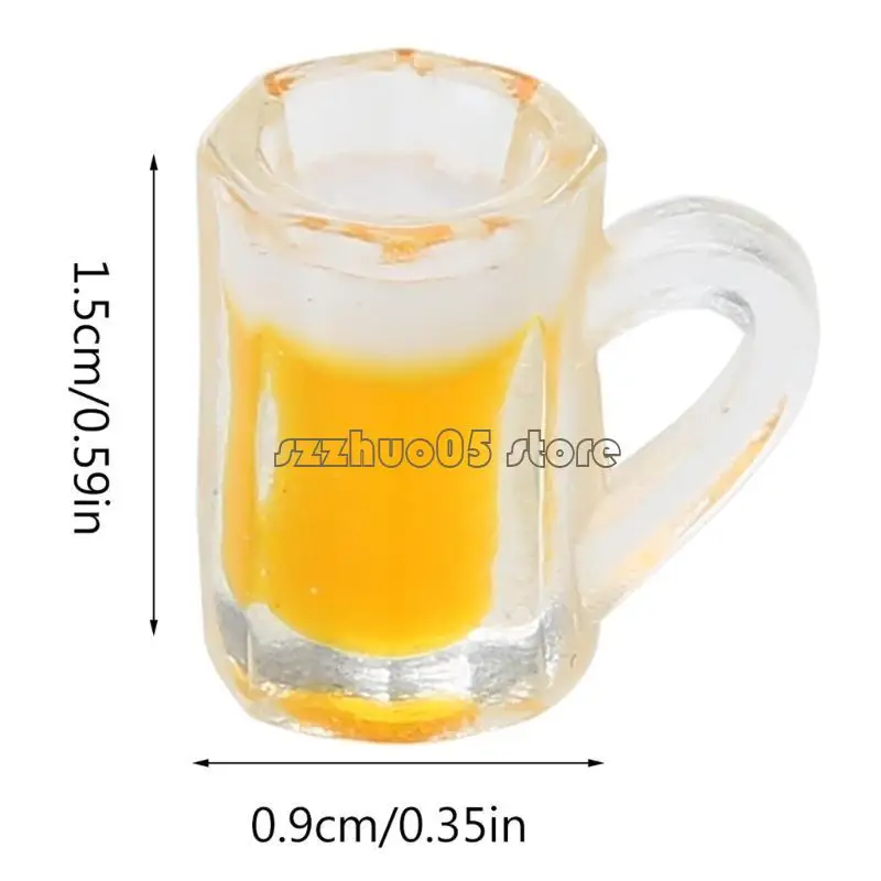 M3GE Simulierte Weinbecher Mini -Bierbecher Brille Harz Miniaturen Tassen Modelle 10pcs