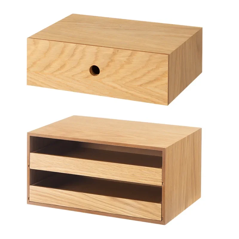 Drawer Style Desktop Storage Box Wooden Multi-layer Office Stationery Organizer Multifunctional Bathroom Cosmetics Holder