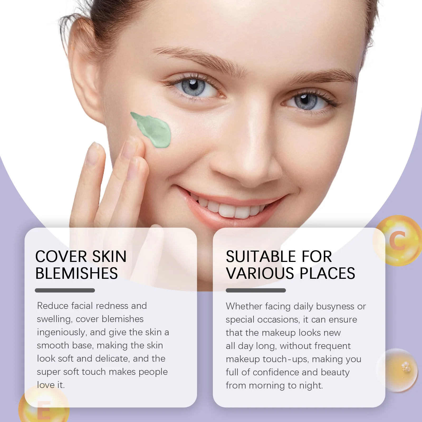 Eelhope Color Correcting Cream Moisturizing Facial Lighten Skin Brightening Pore Minimizer Lightweight Primer Makeup Base 30g