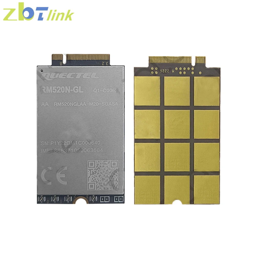 Zbtlink M.2 Slot LTE 5G Module for Wireless Router M.2. Connector GNSS 5G Modem NR NSA Sub-6 RM520N-GL Work in EU USA