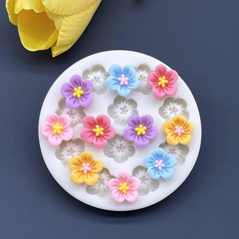 Mini Flower Silicone Mold Sugarcraft Cupcake Baking Mold Fondant Cake Decorating Tools