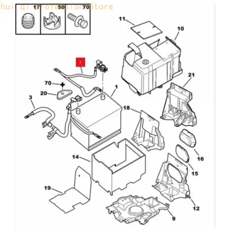 Kfz-Batteriekabel für 307 308 408 Modelle 5638SC 5638J6 9661191580 H8WE – Detail 2