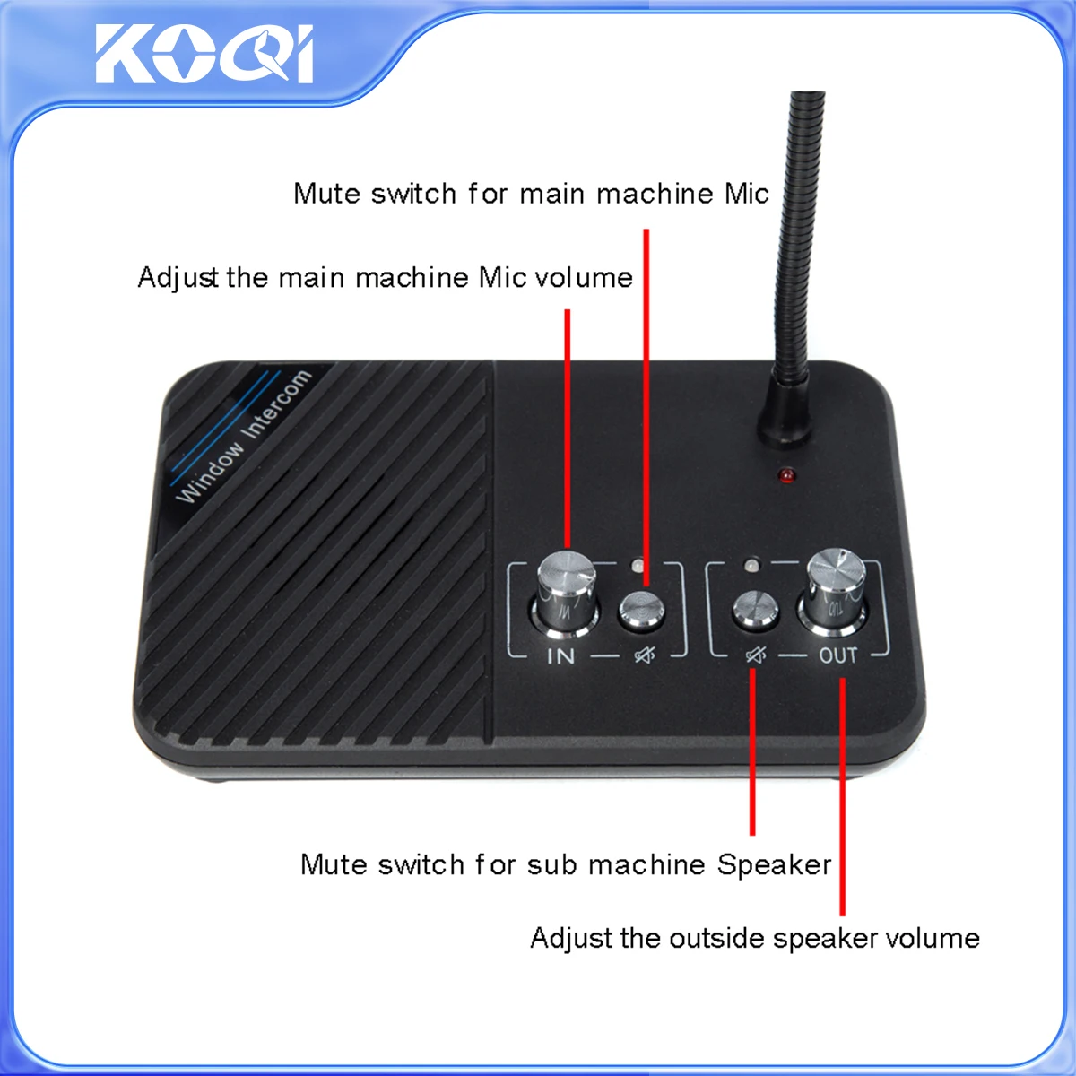 Window Speaker Intercom Systeem Anti-Interferentie Dual Way Intercommunicatie Microfoon En Luidspreker Interphone Mute Functie