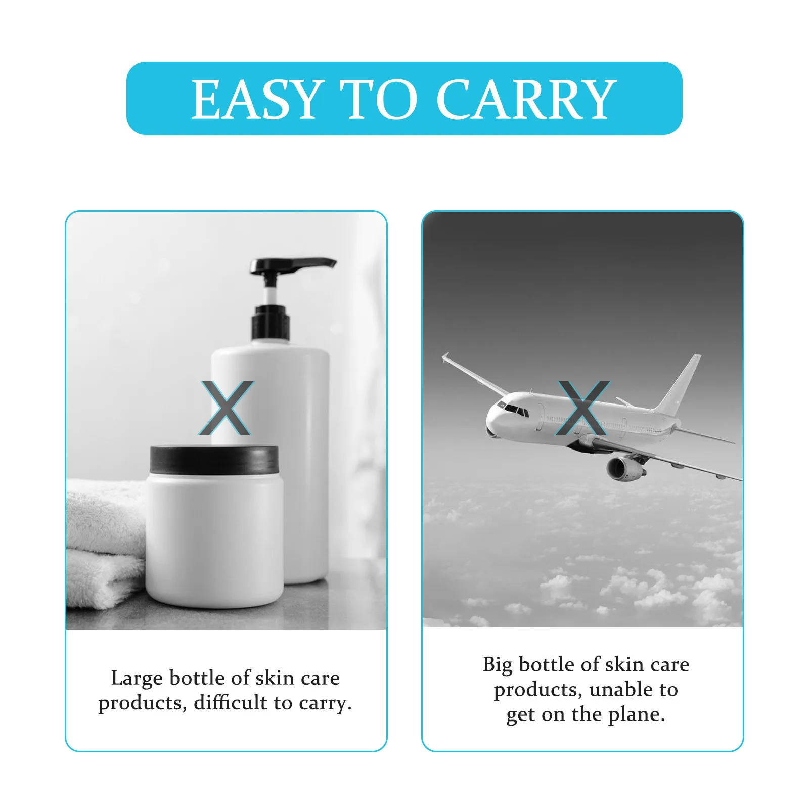 4Pcs Compact Leakproof Refillable Travel Bottles Portable Containers for Sunscreen Soap Liquid Storage Handbag Friendly
